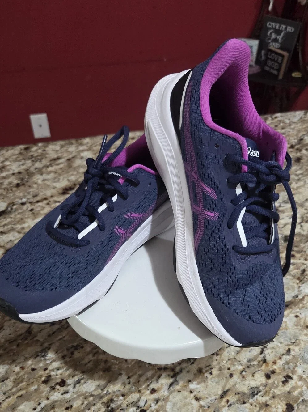 Asics Kids Navy with Purple Accent Sneakers